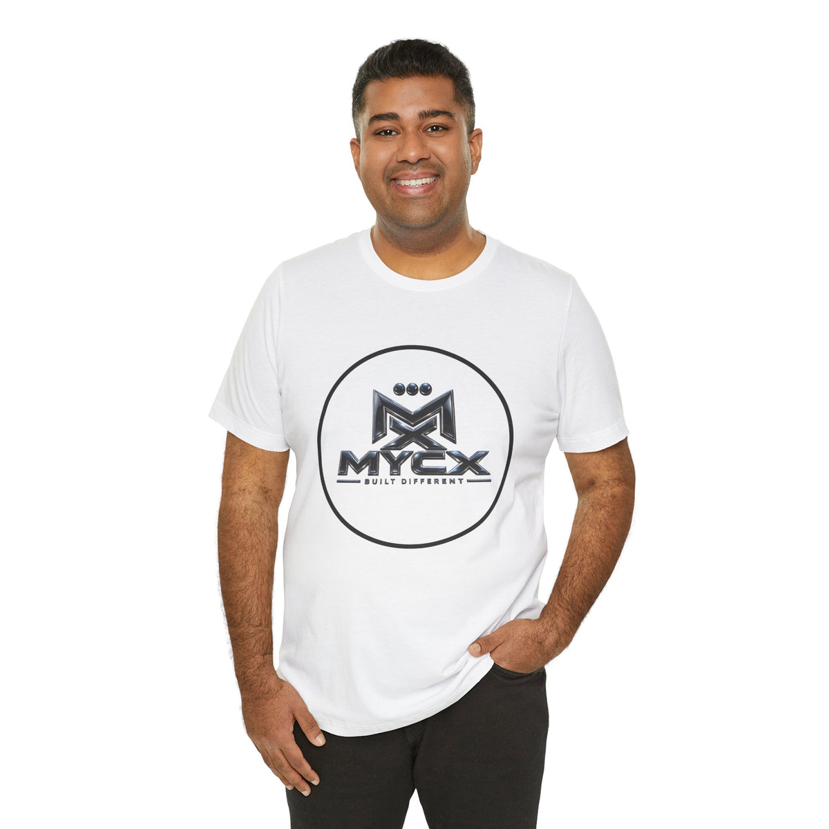 MYCX Logo Tee | Logo Graphic T-Shirt, Monochrome Emblem