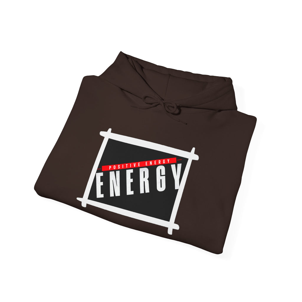 Energy Logo Hoodie — Bold Black & Red Graphic Pullover