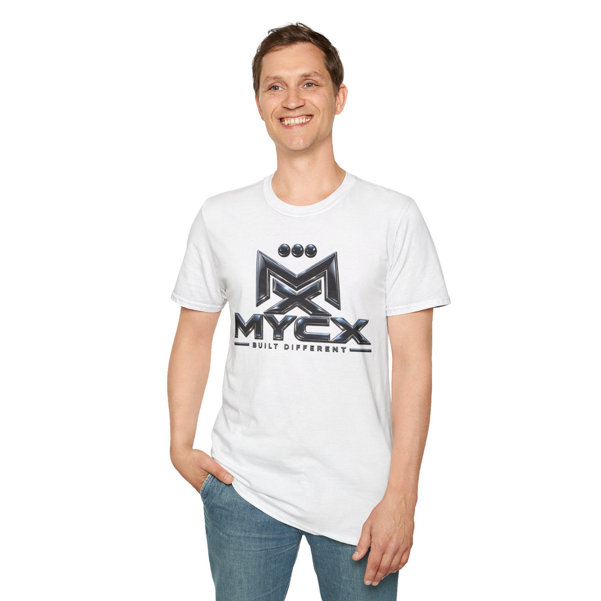 MYCX Logo T-Shirt | Metallic Emblem Graphic Tee