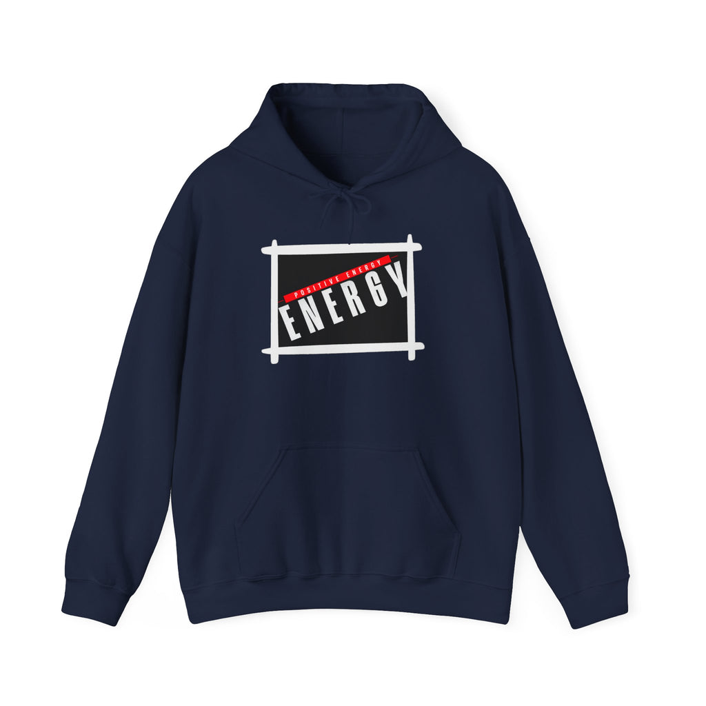 Energy Logo Hoodie — Bold Black & Red Graphic Pullover