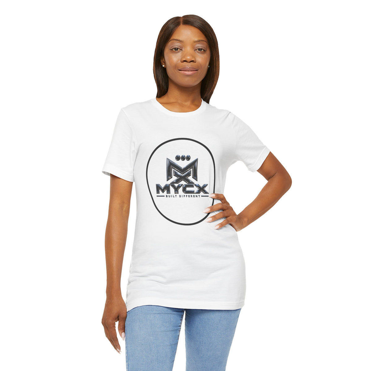 MYCX Logo Tee | Logo Graphic T-Shirt, Monochrome Emblem