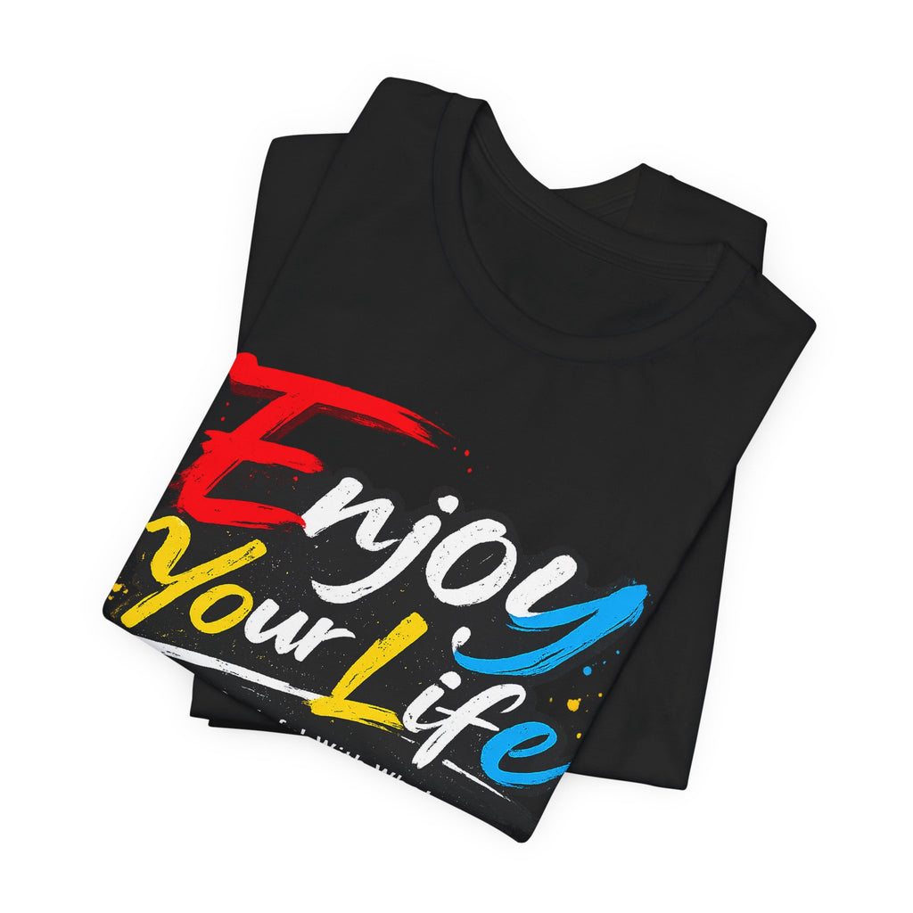 Positive Energy tee | Bold typography, black and red motivational design