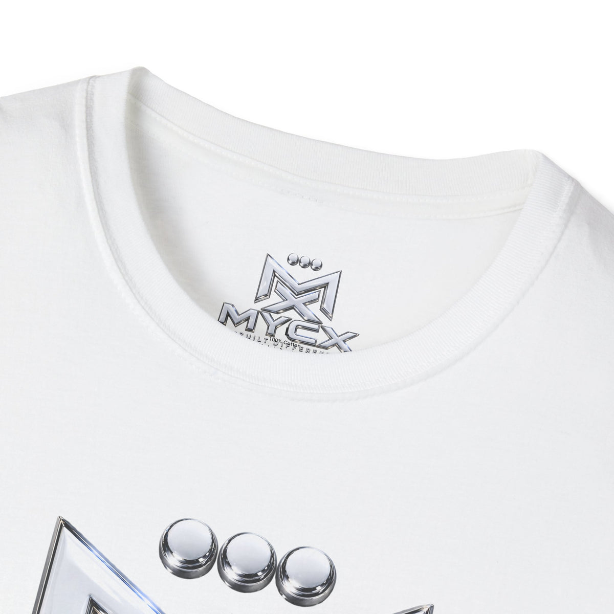 MYCX logo chrome emblem T-Shirt | MYCX metallic logo tee