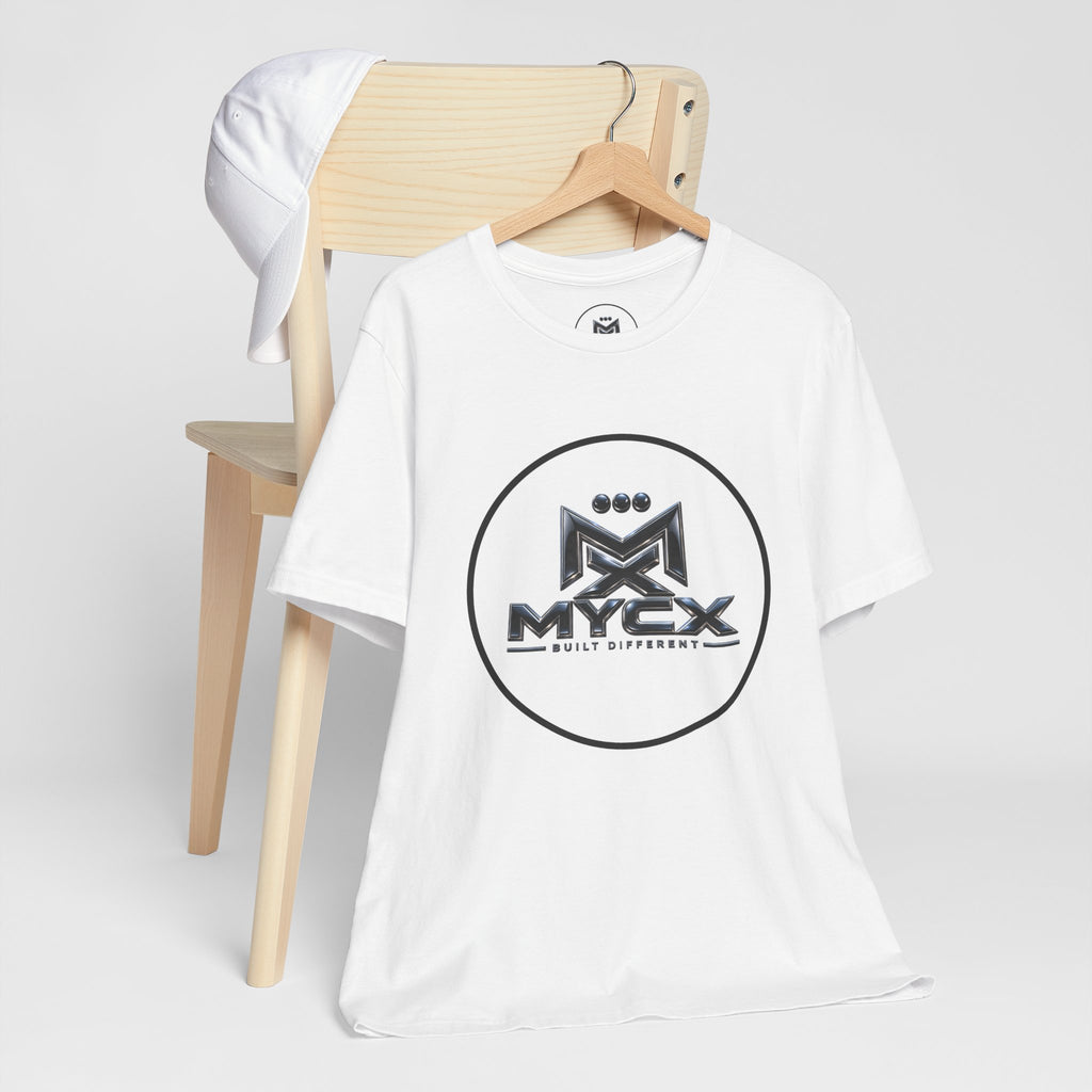 MYCX Logo Tee | Logo Graphic T-Shirt, Monochrome Emblem