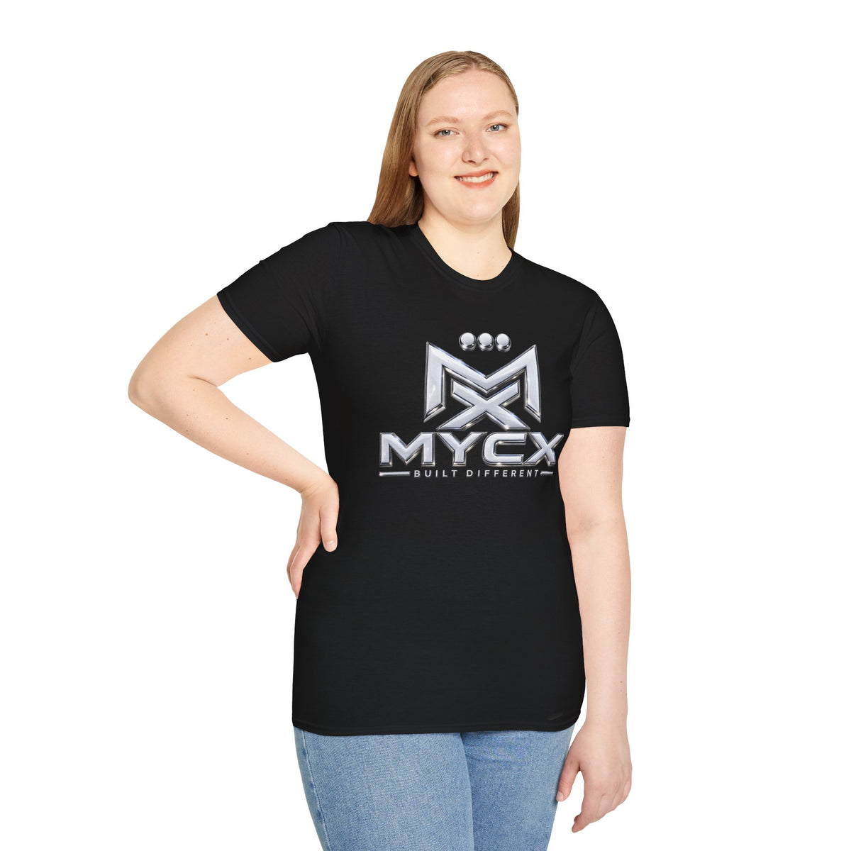 MYCX logo chrome emblem T-Shirt | MYCX metallic logo tee
