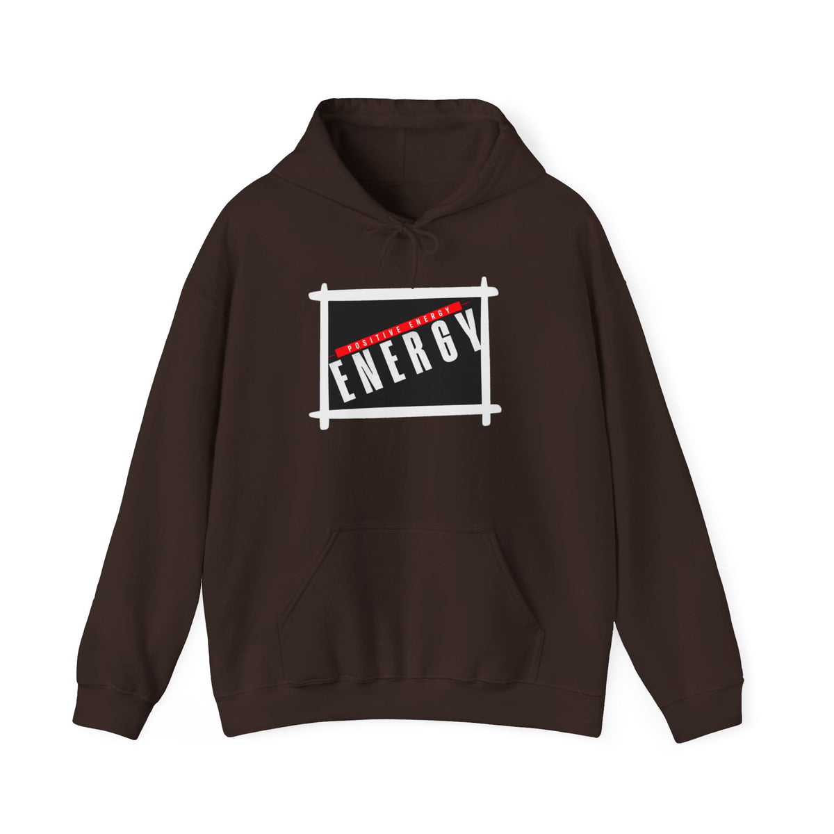 Energy Logo Hoodie — Bold Black & Red Graphic Pullover