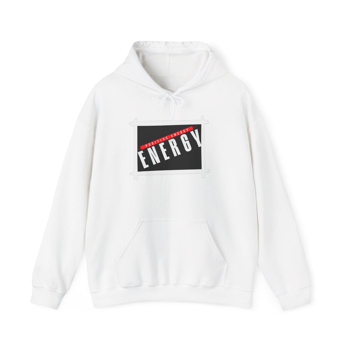 Energy Logo Hoodie — Bold Black & Red Graphic Pullover
