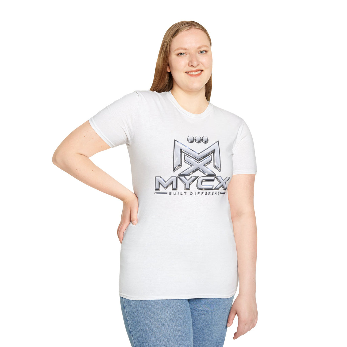 MYCX logo chrome emblem T-Shirt | MYCX metallic logo tee