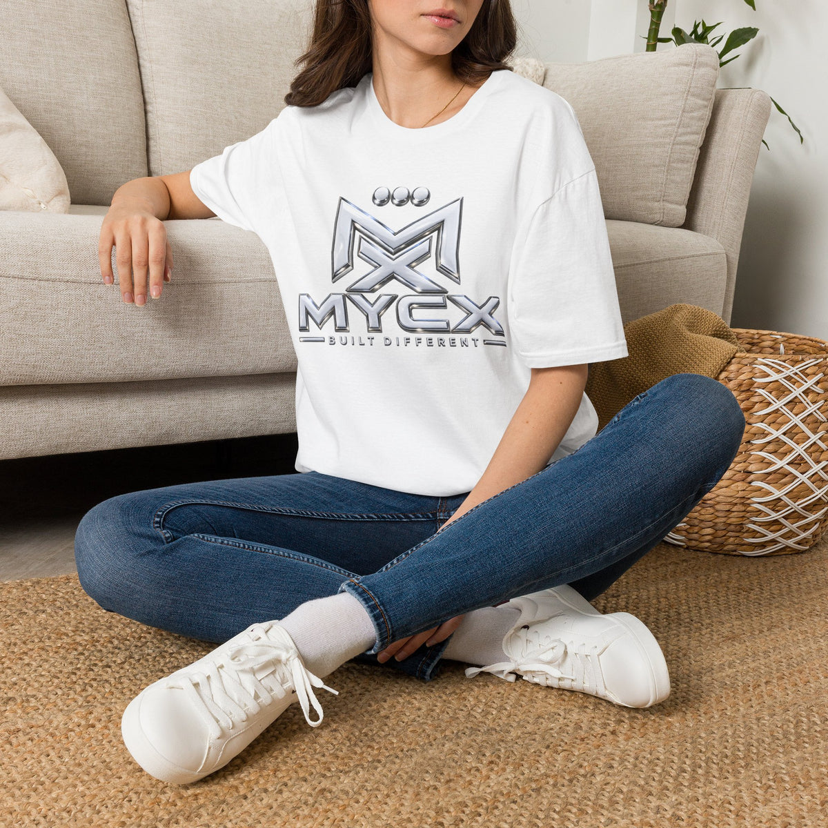 MYCX logo chrome emblem T-Shirt | MYCX metallic logo tee