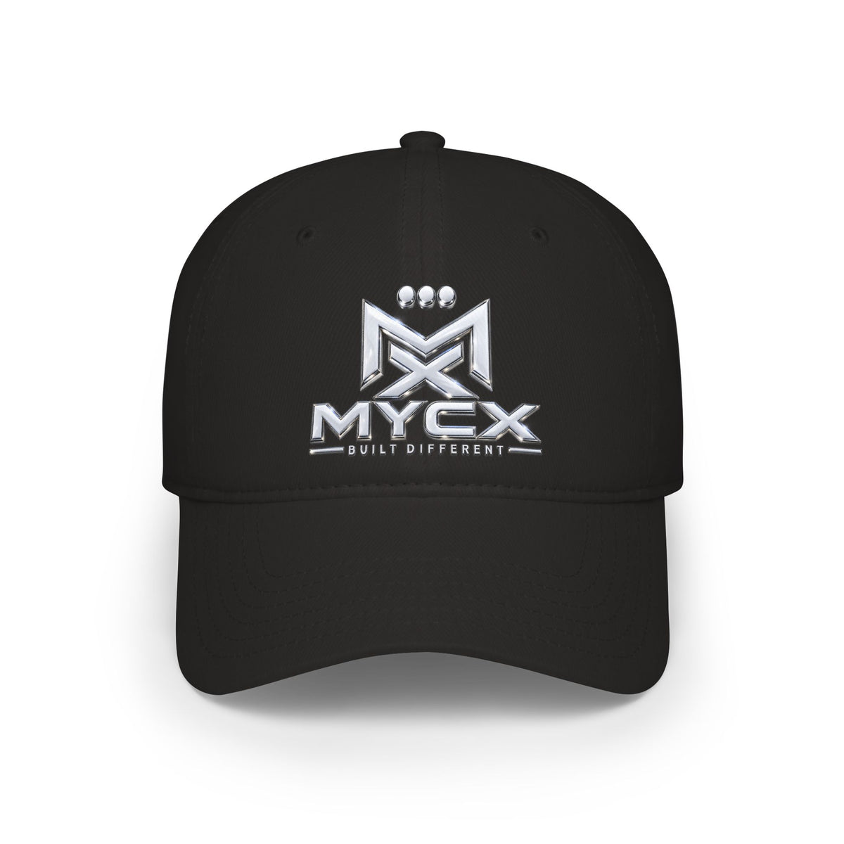 MYCX Logo Low Profile Baseball Cap — Embroidered Black Dad Hat