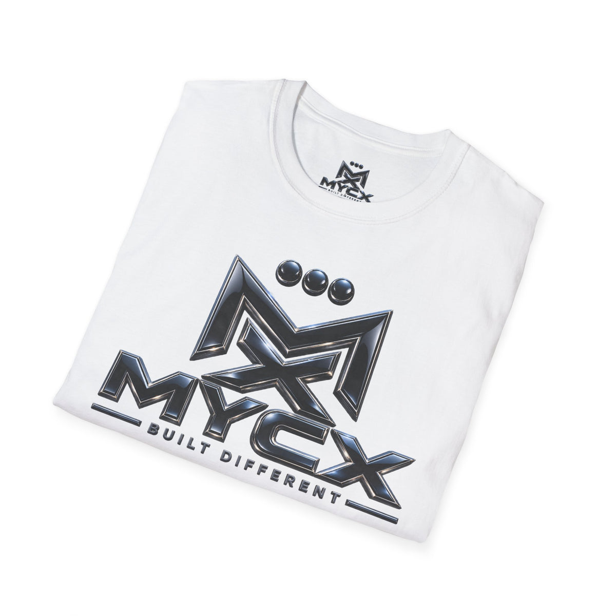 MYCX Logo T-Shirt | Metallic Emblem Graphic Tee