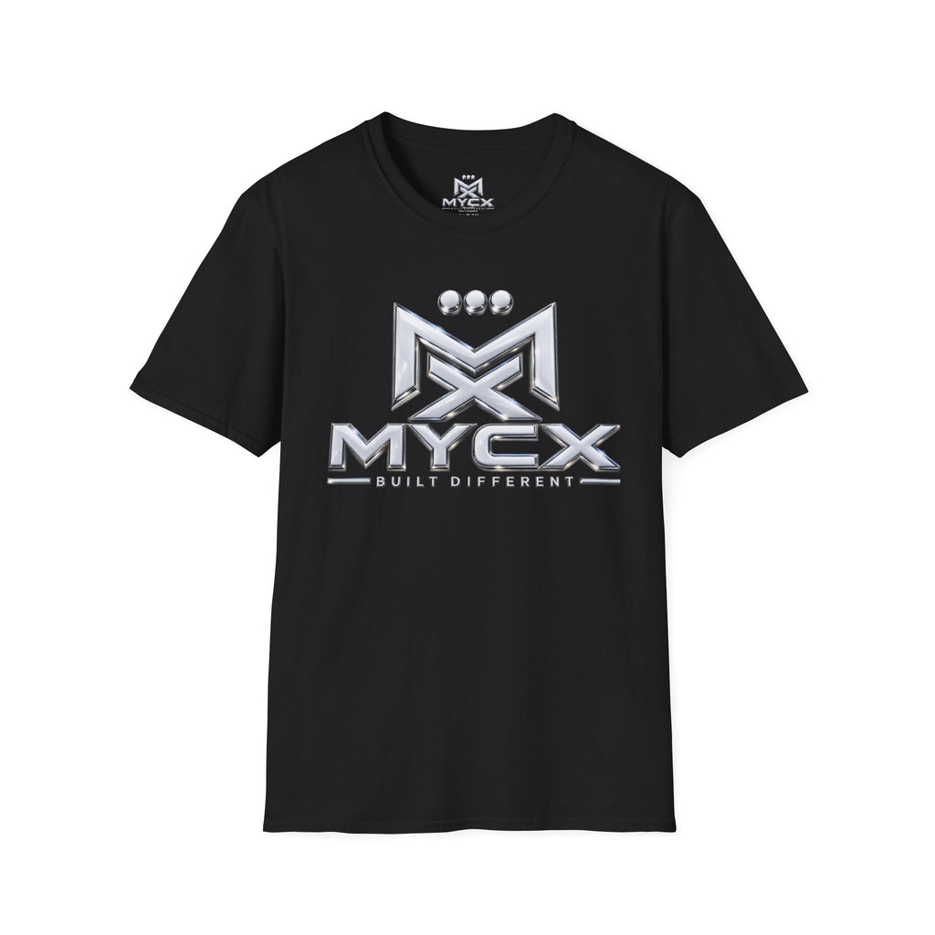 MYCX logo chrome emblem T-Shirt | MYCX metallic logo tee