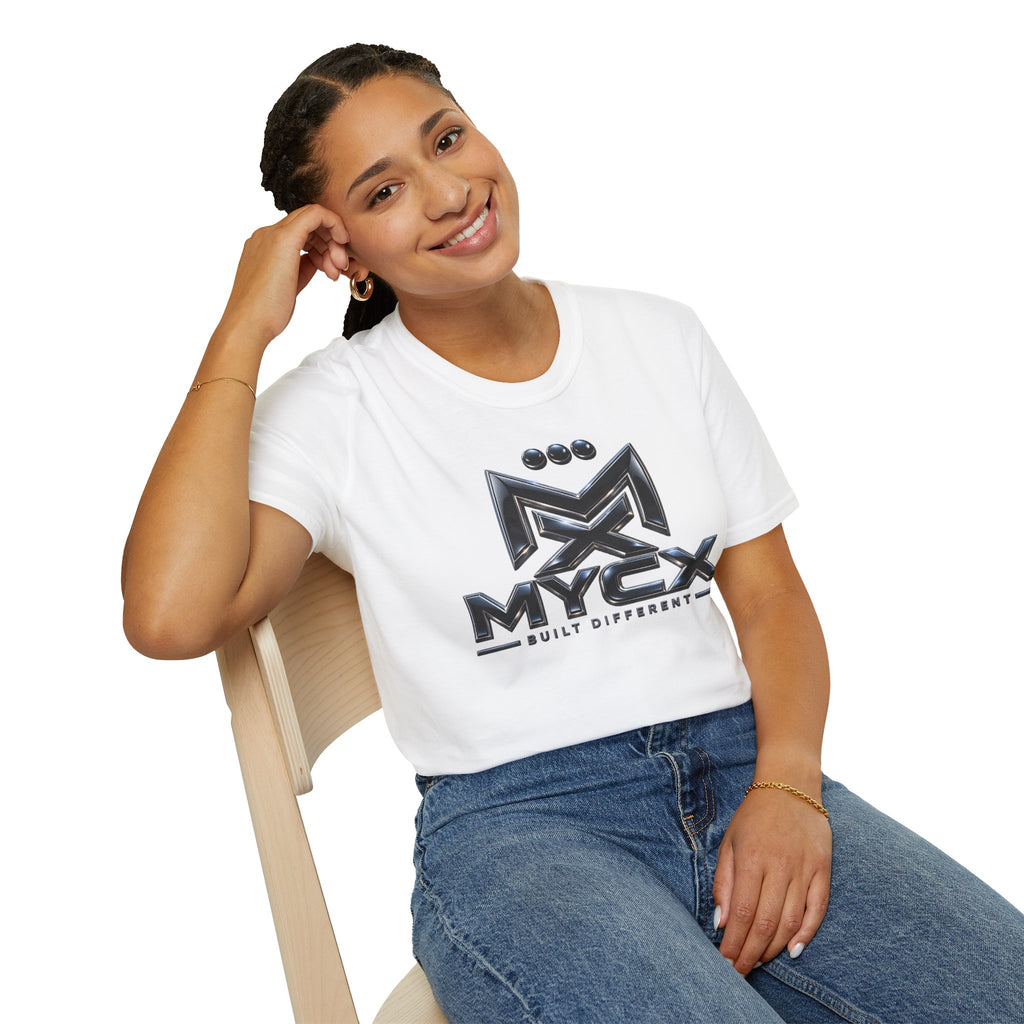 MYCX Logo T-Shirt | Metallic Emblem Graphic Tee