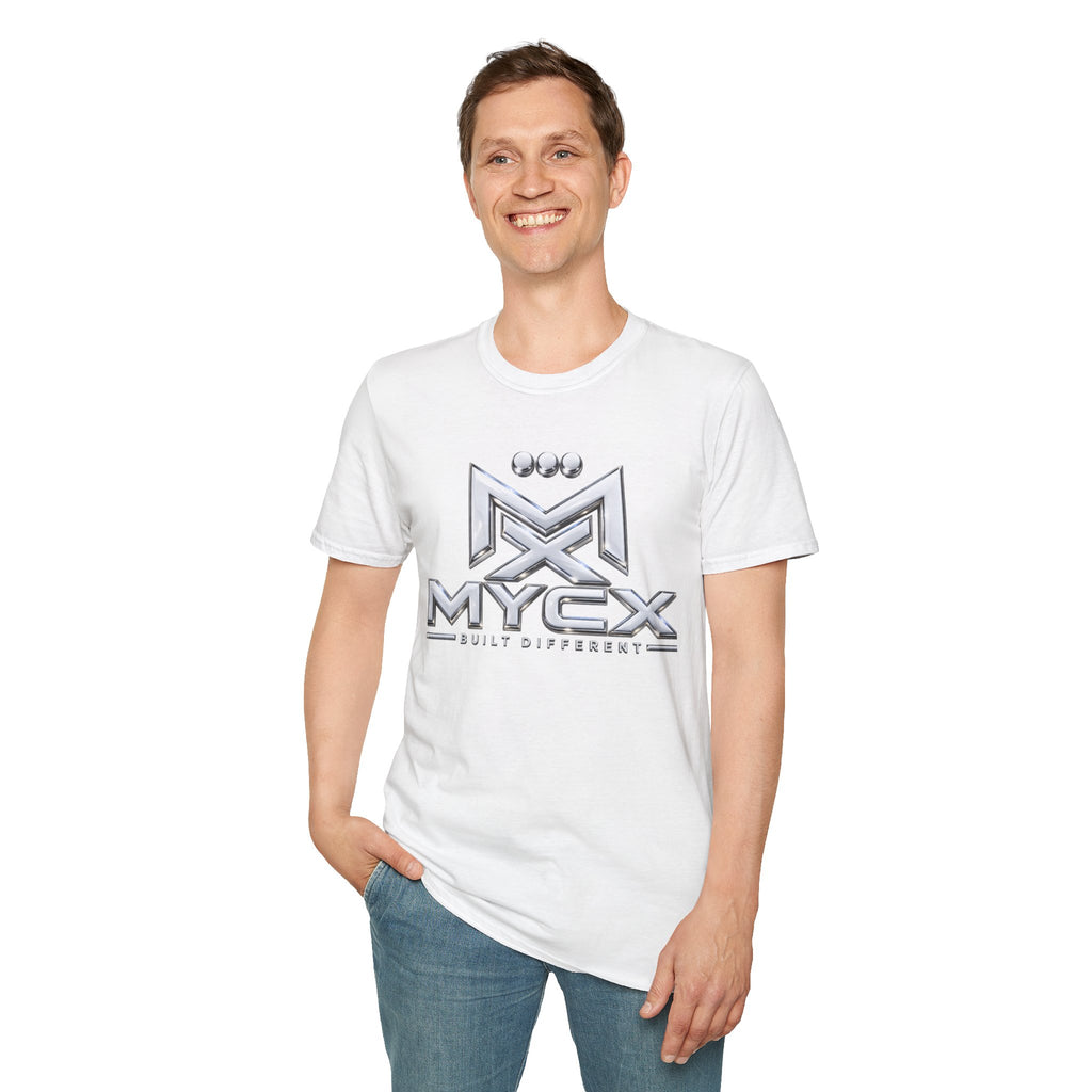 MYCX logo chrome emblem T-Shirt | MYCX metallic logo tee