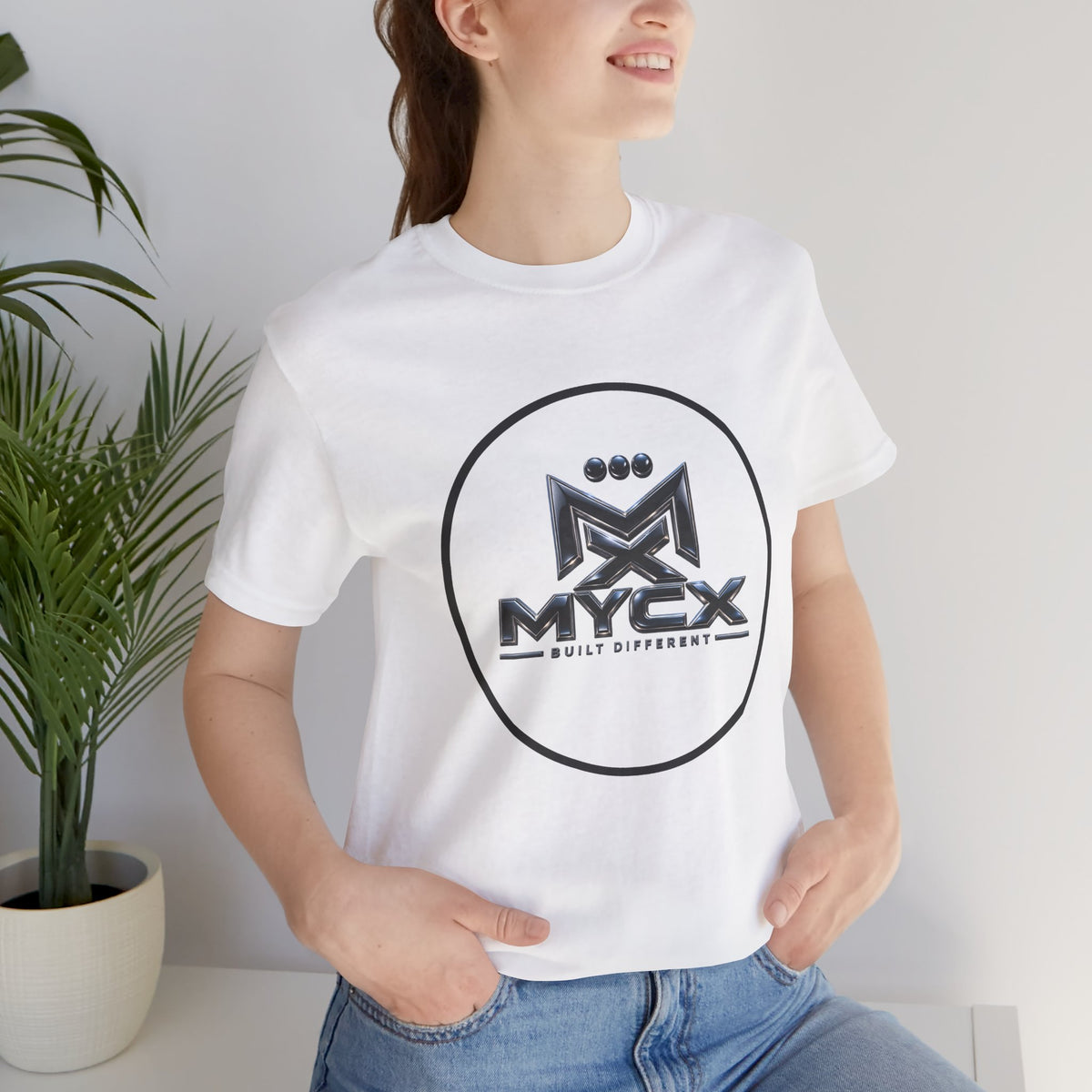 MYCX Logo Tee | Logo Graphic T-Shirt, Monochrome Emblem