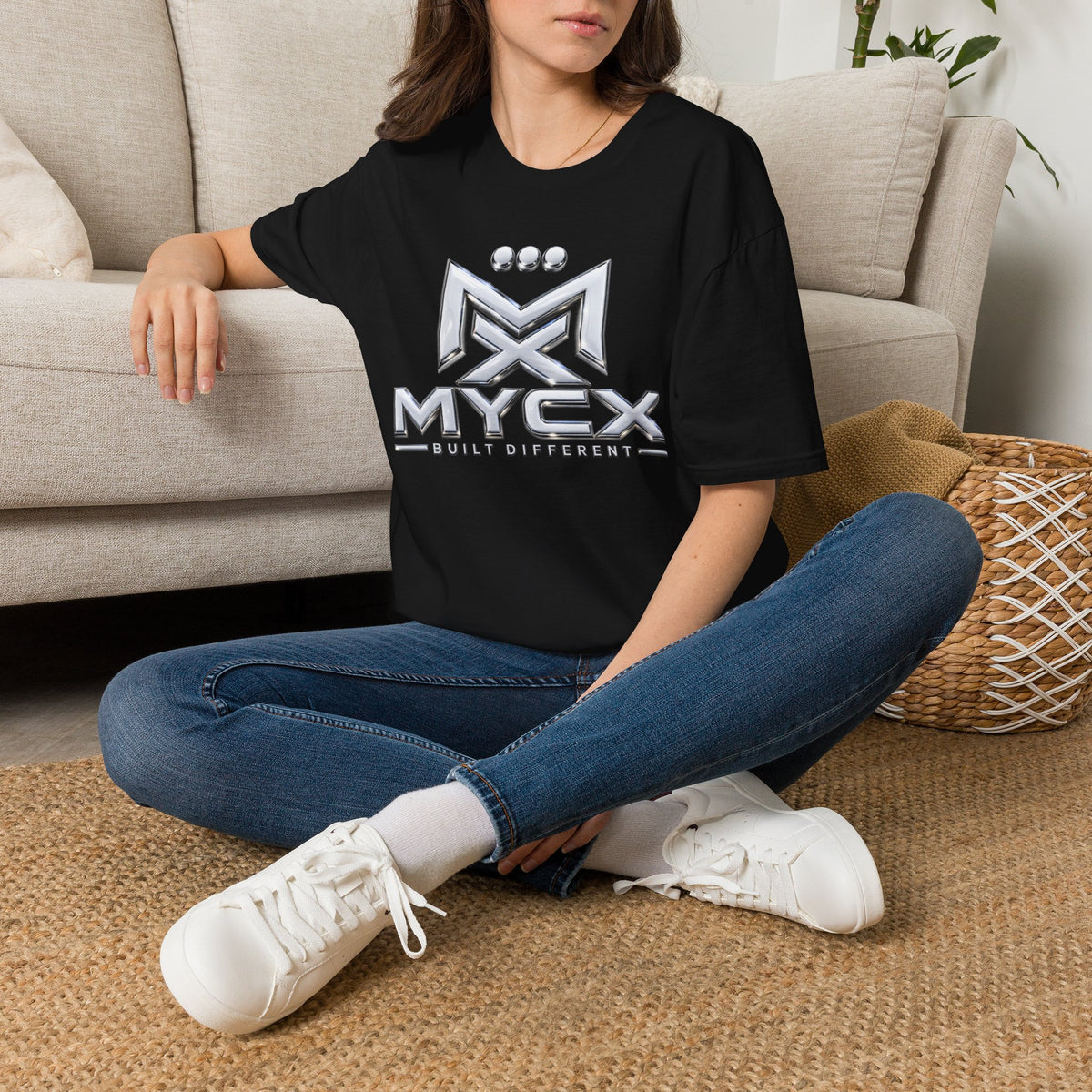 MYCX logo chrome emblem T-Shirt | MYCX metallic logo tee