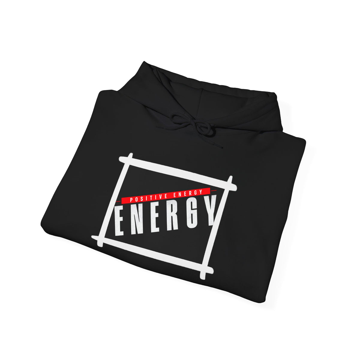Energy Logo Hoodie — Bold Black & Red Graphic Pullover