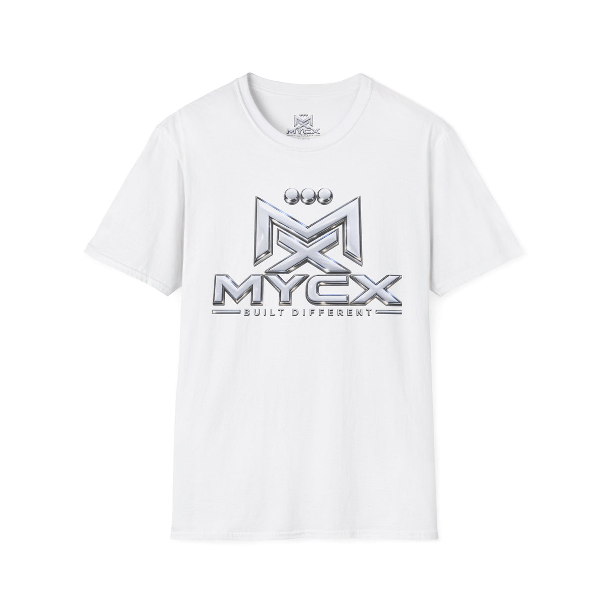 MYCX logo chrome emblem T-Shirt | MYCX metallic logo tee
