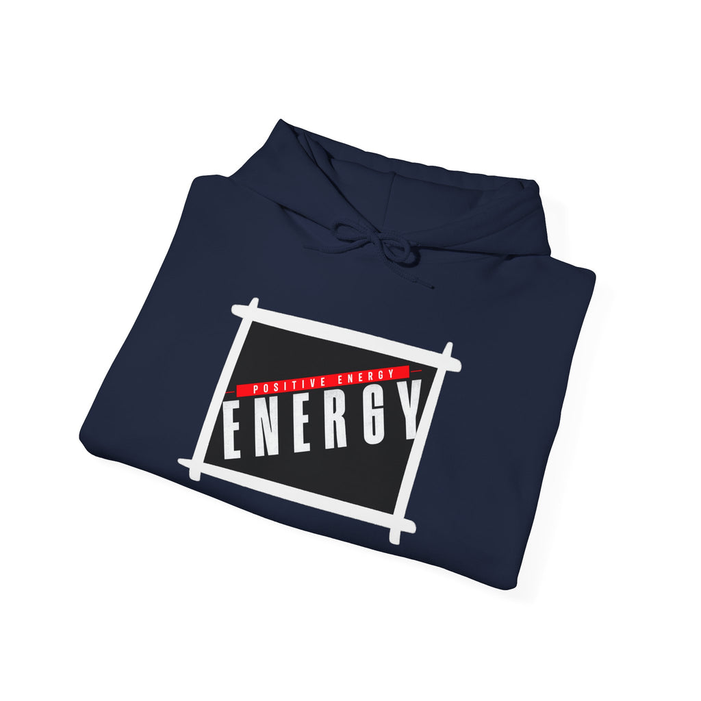Energy Logo Hoodie — Bold Black & Red Graphic Pullover