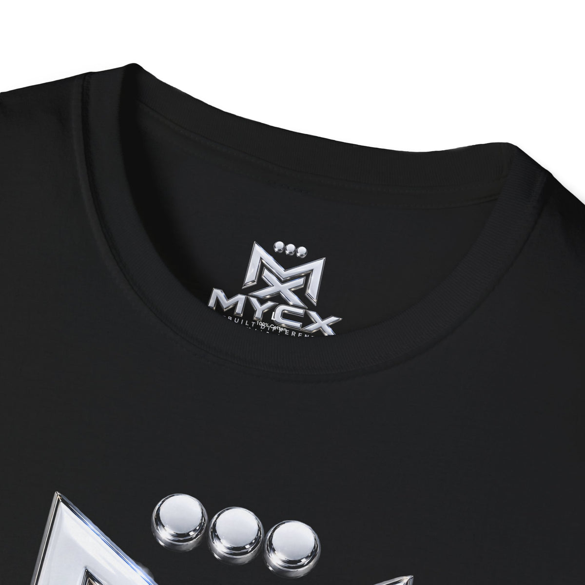 MYCX logo chrome emblem T-Shirt | MYCX metallic logo tee