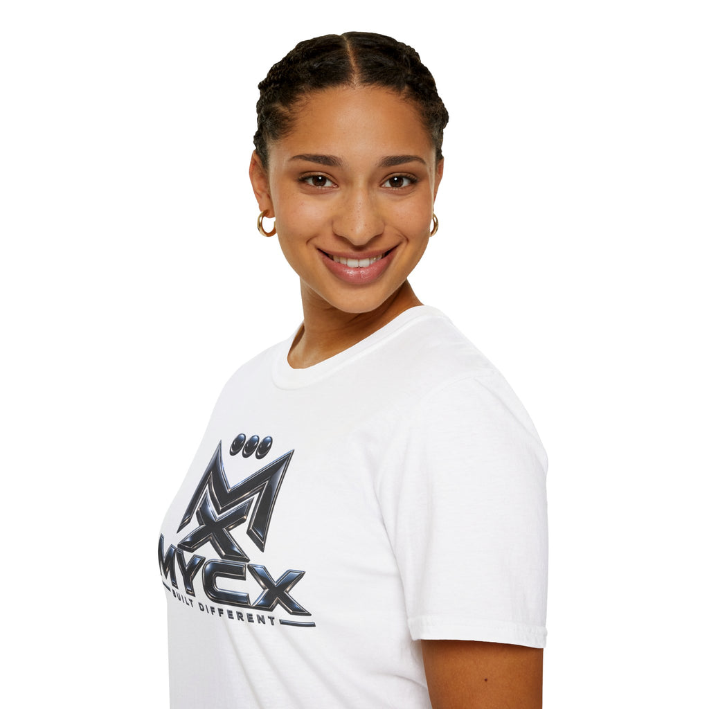 MYCX Logo T-Shirt | Metallic Emblem Graphic Tee