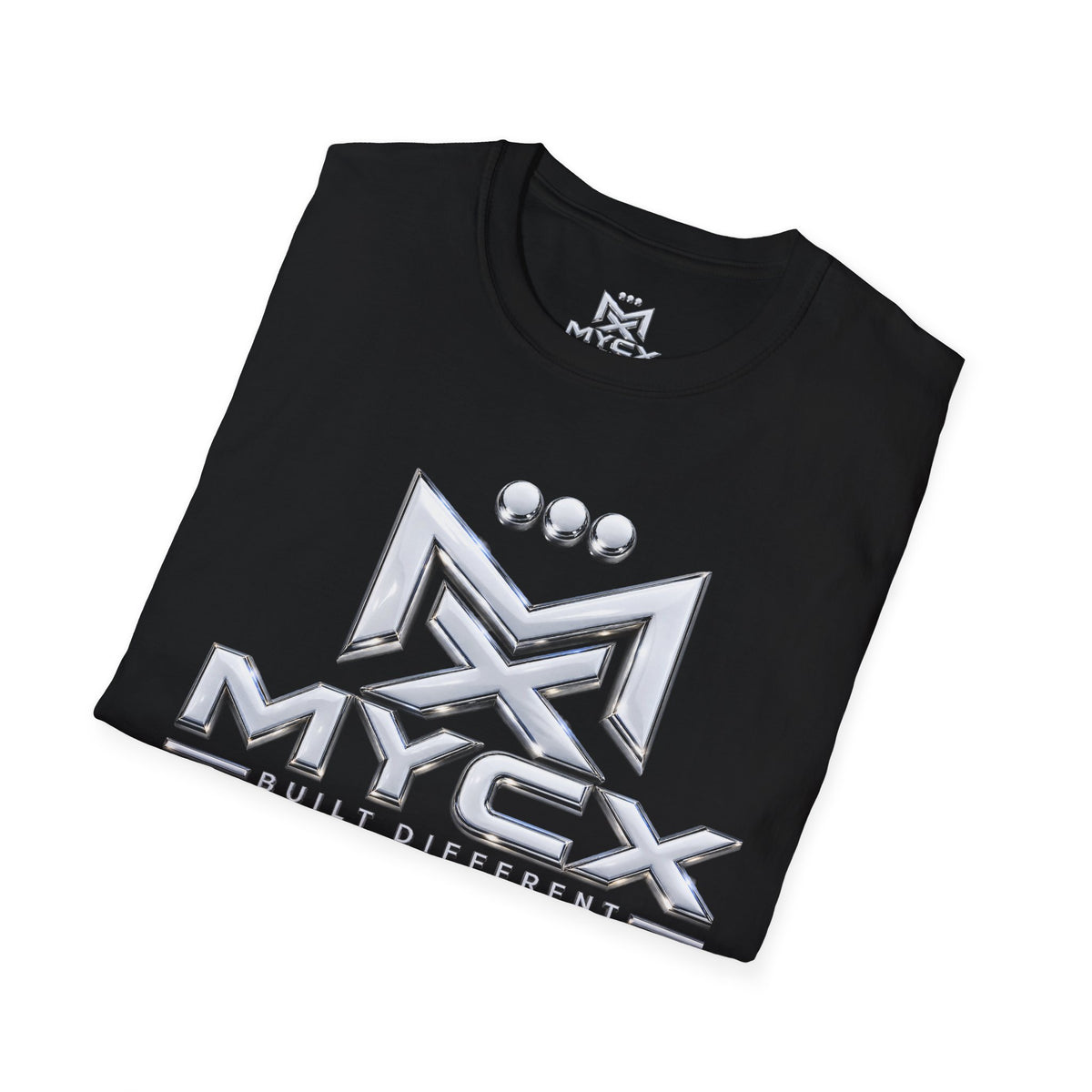 MYCX logo chrome emblem T-Shirt | MYCX metallic logo tee