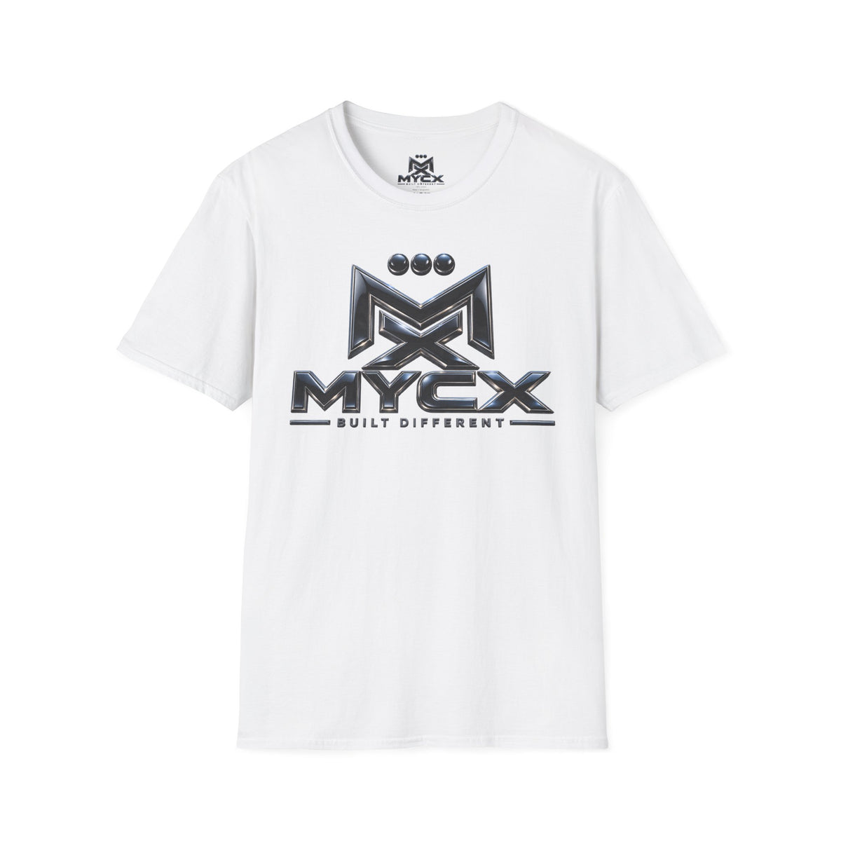 MYCX Logo T-Shirt | Metallic Emblem Graphic Tee