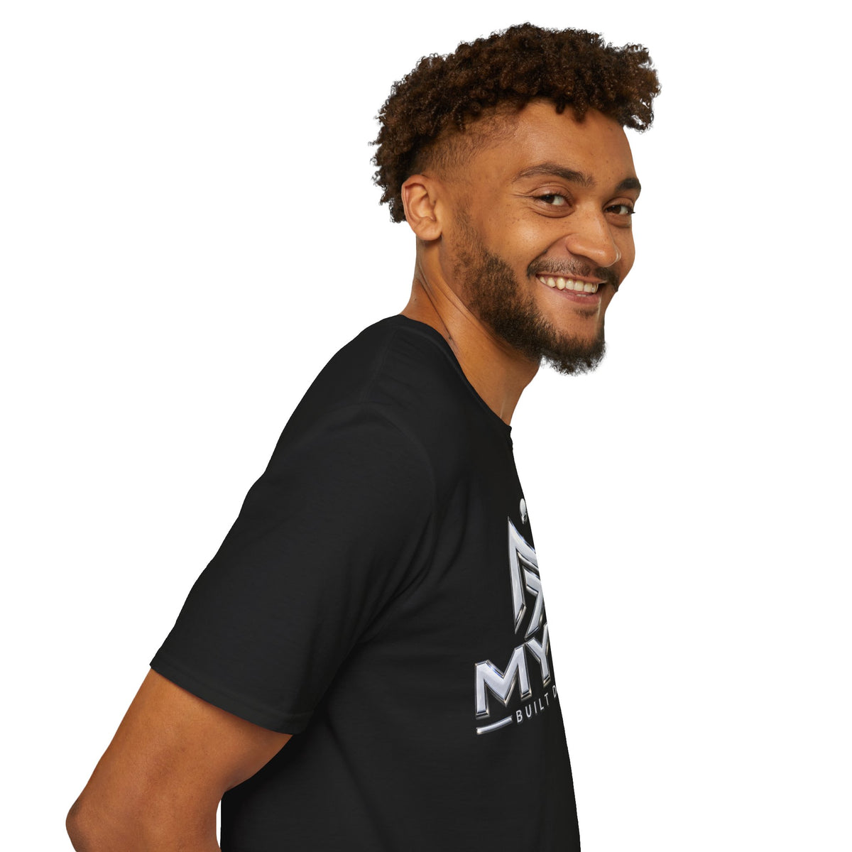MYCX logo chrome emblem T-Shirt | MYCX metallic logo tee