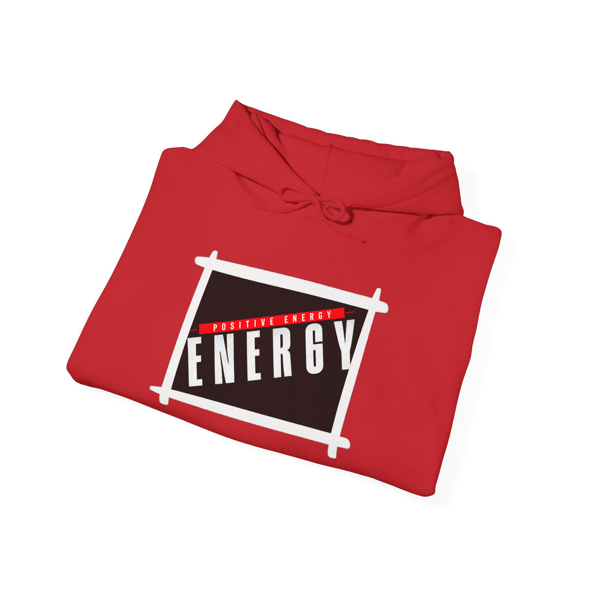 Energy Logo Hoodie — Bold Black & Red Graphic Pullover