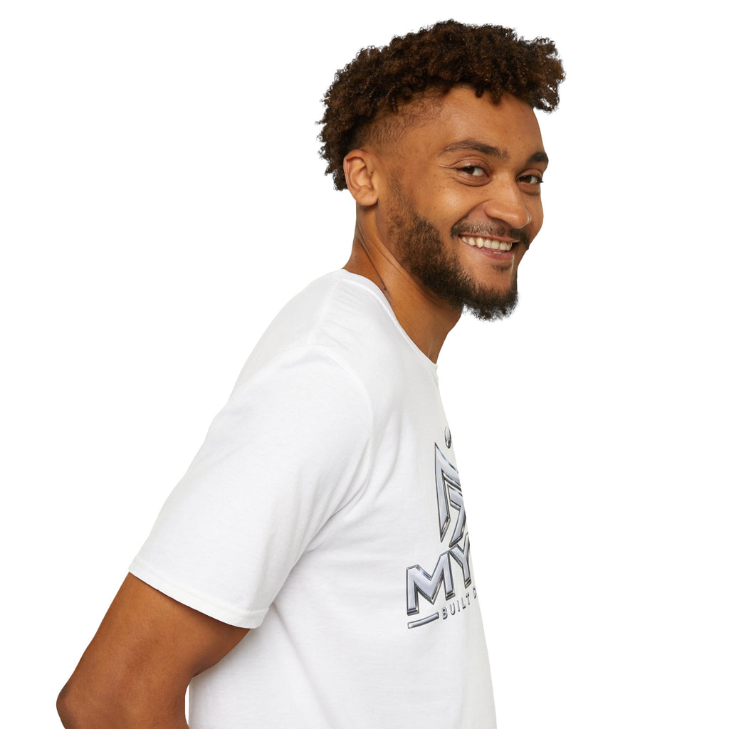 MYCX logo chrome emblem T-Shirt | MYCX metallic logo tee